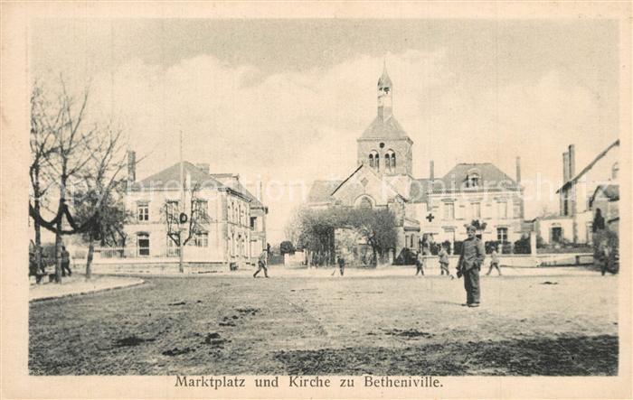 Betheniville Marktplatz und Kirche