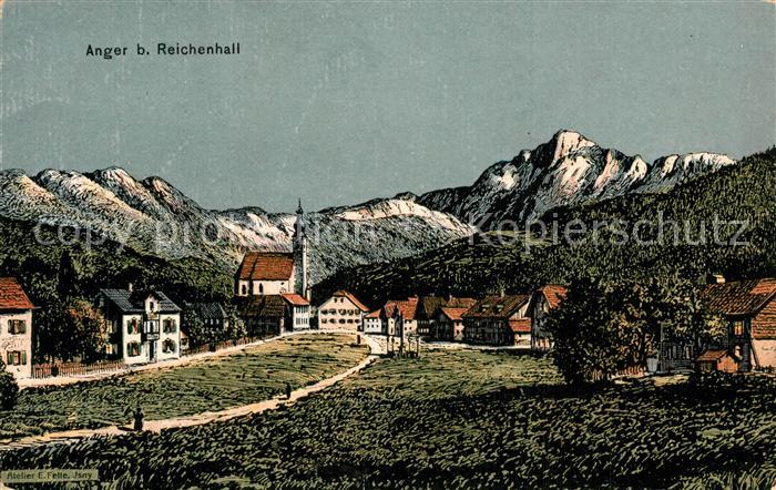 Anger Bad Reichenhall Mondnacht 1910 Kuenstlerkarte