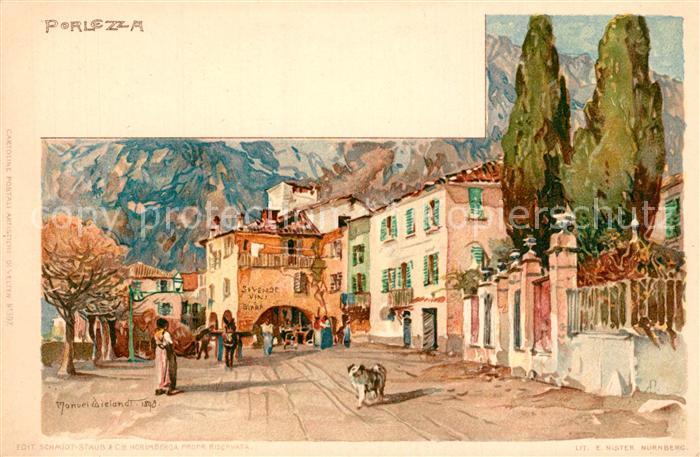 Wielandt Manuel Kuenstlerlitho Porlezza Lago di Lugano