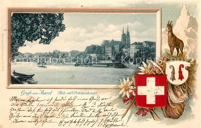 Basel BS Pfalz mit Wettsteinbruecke