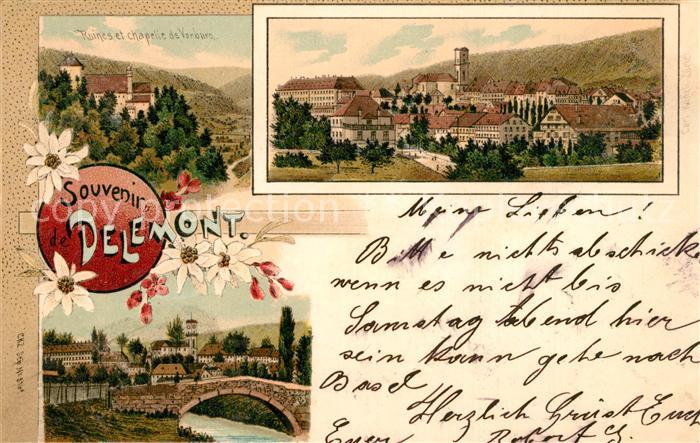 Delemont Ruines et chapelles de Vorburg Le Pont Panorama