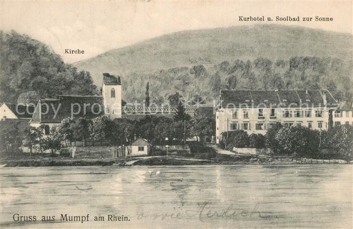 Mumpf Rheinpartie Kirche Kurhotel Soolbad zur Sonne