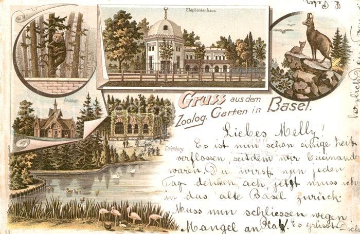 Basel BS Zoologischer Garten Baerenzwinger Elephantenhaus Eulenburg Hirschhaus