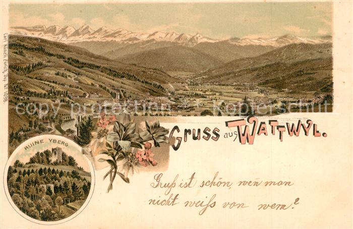 Wattwil Panorama Ruine Yberg