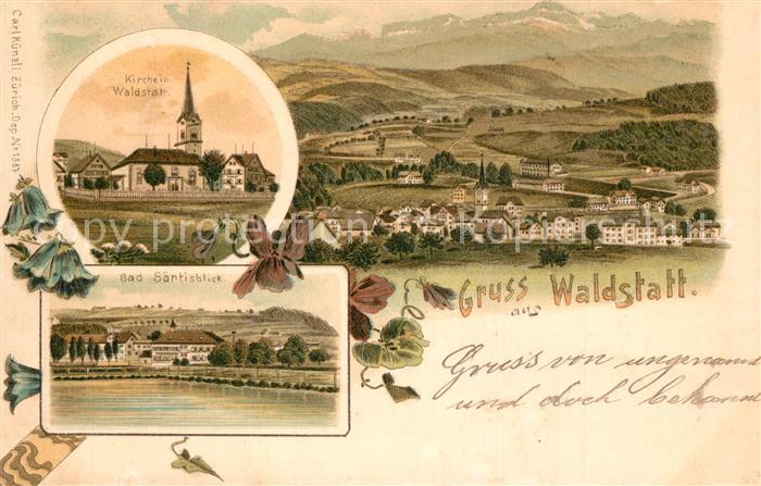 Waldstatt AR Kirche Bad Saentisblick Panorama