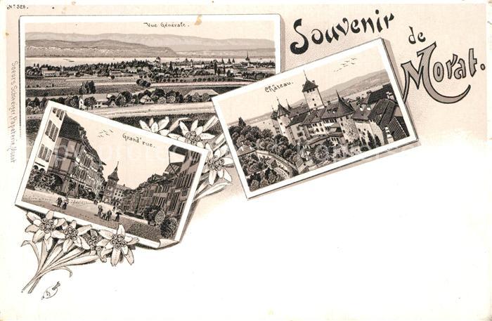 Morat Murten Vue generale Grand rue Chateau