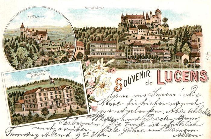 Lucens Le Chateau Vue generale Institut Bitterlin Mercuria