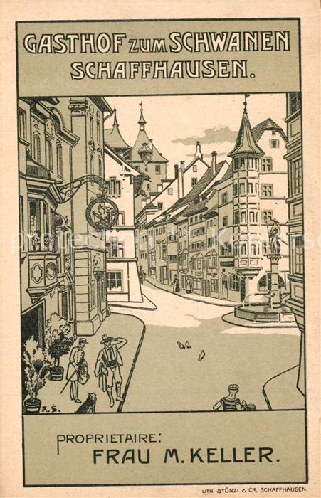 Schaffhausen SH Gasthof zum Schwanen Illustration