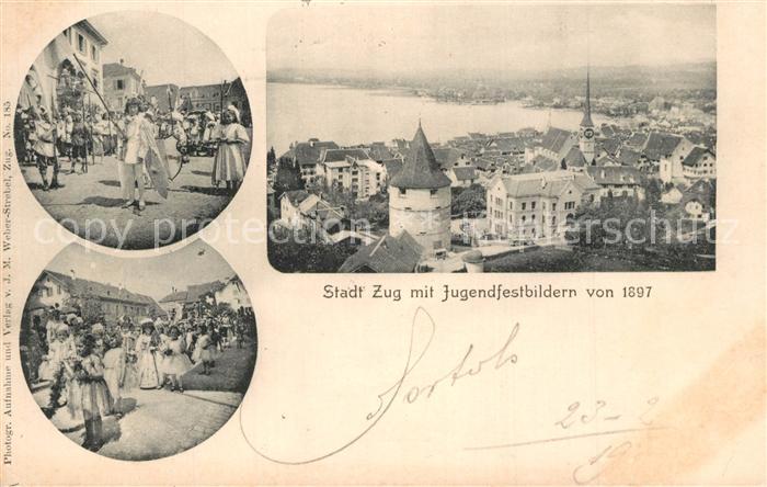 Zug ZG Stadt mit Jugendfestbildern von 1897
