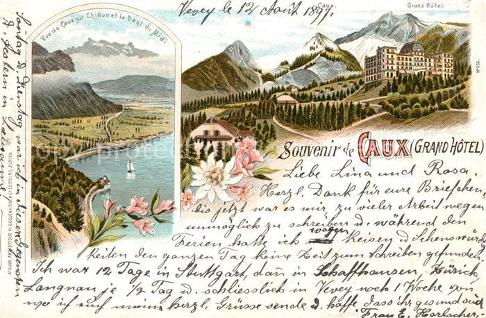 Caux VD Chillon et la Dent du Midi Grand Hotel