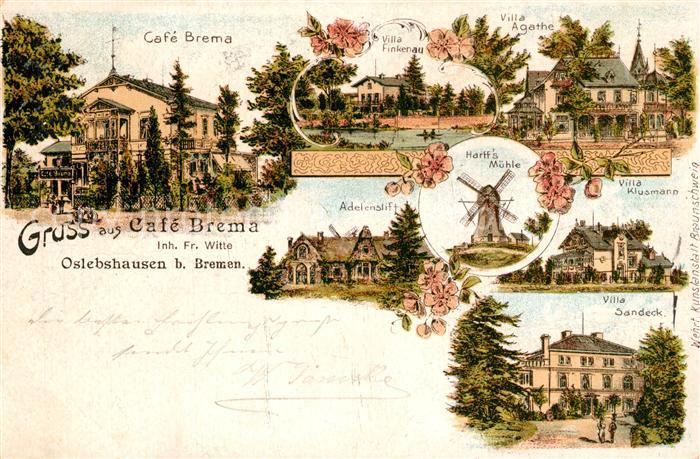 Oslebshausen Cafe Brema Villa Finkenau Villa Agathe Adelenstift Harffs Muehle Vi