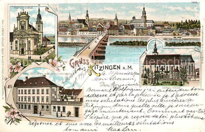 Kitzingen Main Protest Kirche Panorama Haushaltungsschule Kath Kirche