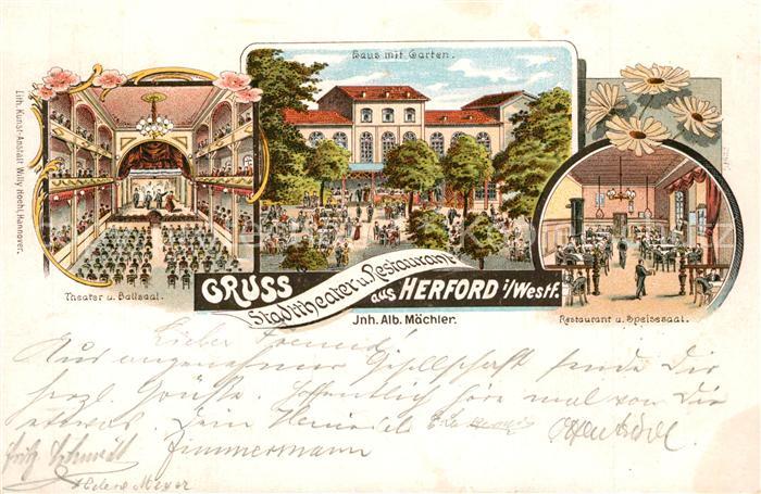 Herford Stadttheater und Restaurant Theater Ballsaal Haus mit Garten