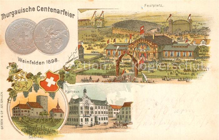 Weinfelden Thurg Centenarfeier Festplatz Schloss Rathaus