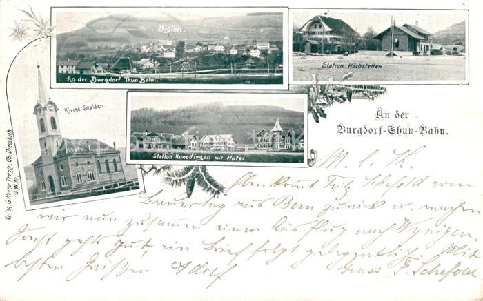 Biglen Burgdorf Thun Bahn Station Hoechstetten Kirche Stalden Konolfingen mit Ho