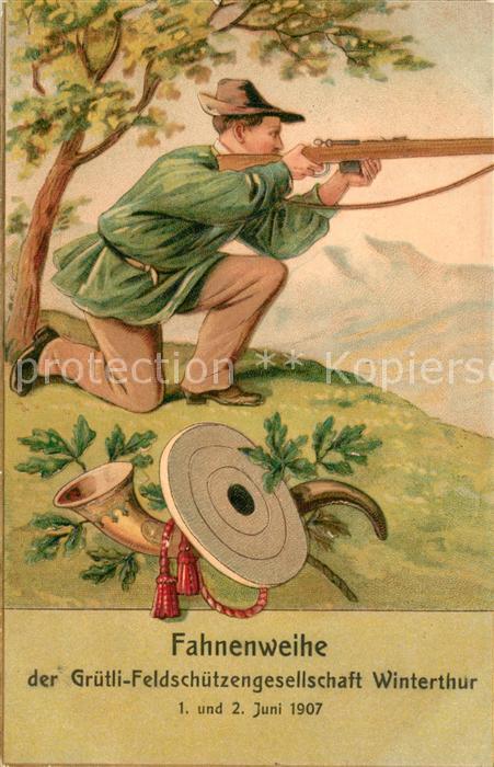 Winterthur ZH Fahnenweihe der Gruetlich Feldschuetzengesellschaft