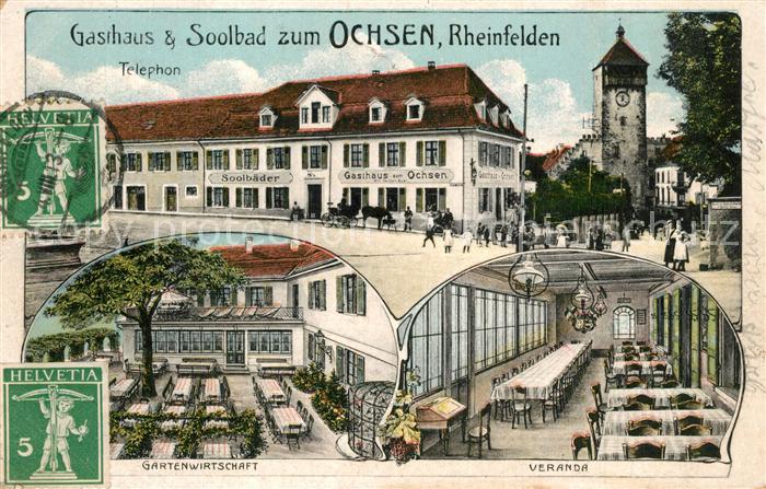 Rheinfelden AG Gasthaus Soolbad zum Ochsen Gartenwirtschaft Veranda