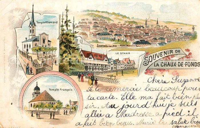 La Chaux-de-Fonds Temple Allemand Temple Francais Le Stand