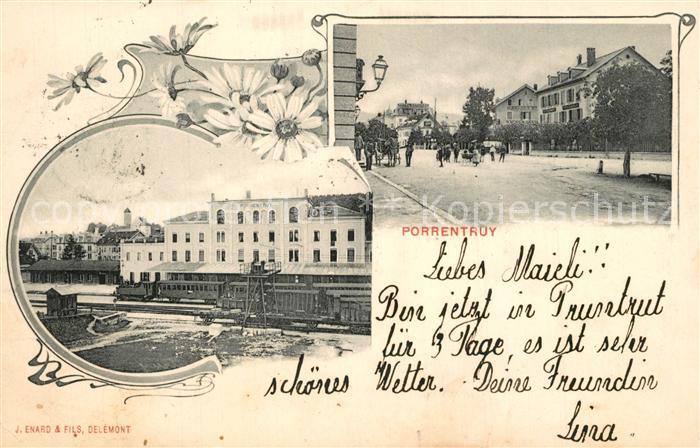 Porrentruy Bahnhof Strassenpartie