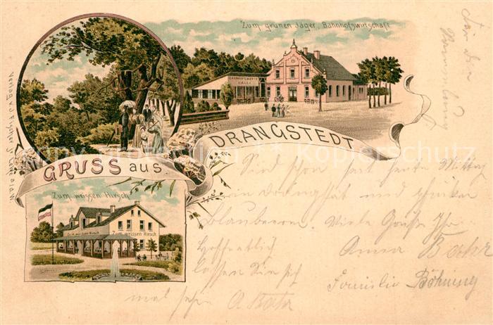 Drangstedt Bahnhofswirtschaft zum gruenen Jaeger Zum Weissen Hirsch