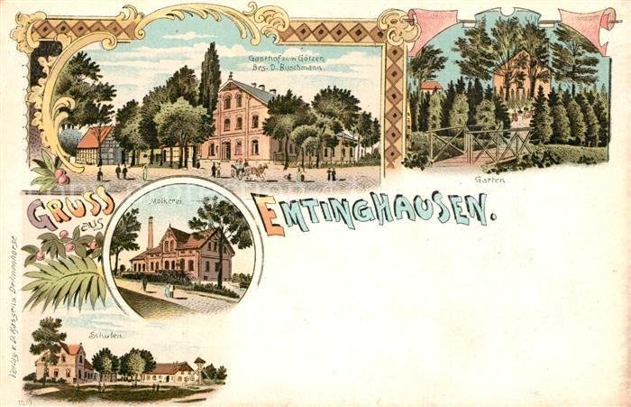 Emtinghausen Gasthof zum Goetzen Garten Molkerei Schulen