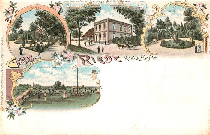 Riede Garten Martjes Gasthof Neuenkrug  Blick von der Plattform