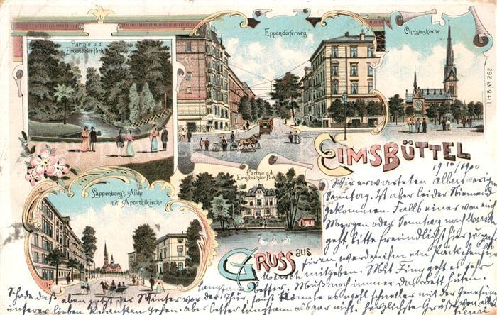 Eimsbuettel Eimsbuetteler Park Lappenbergs Allee mit Apostelkirche Eppendorferwe