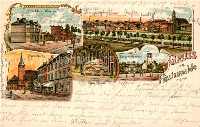 Fuerstenwalde Spree Neue Ulanen Kaserne Marktplatz Rauenstein Bergschloesschen