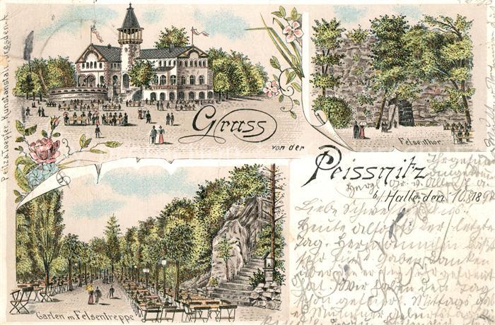 Halle Saale An der Peissnitz Felsenthor Garten mit Felsentreppe