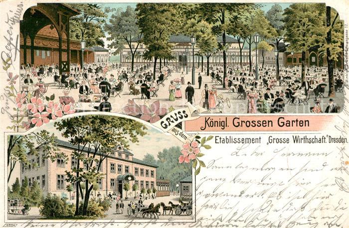 Dresden Kgl Grossen Garten Etablissement Grosse Wirtschaft