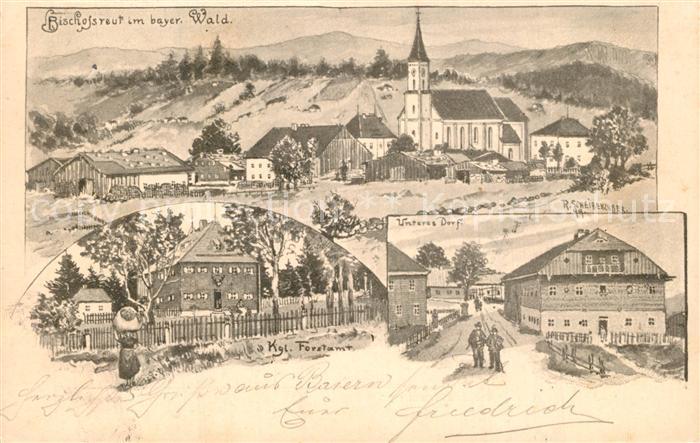 Bischofsreut Haidmuehle Kirche Kgl Forstamt Unteres Dorf