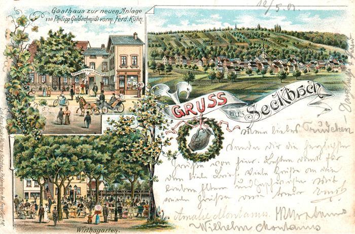 Seckbach Gasthaus zur neuen Anlage Panorama Wirthsgarten