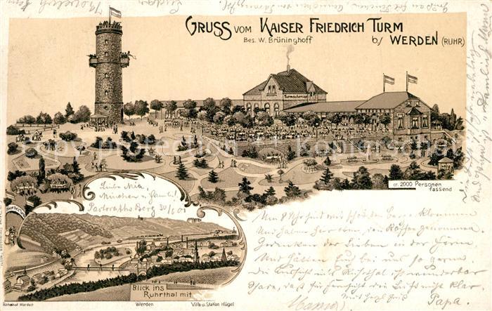 Werden Ruhr Kaiser Friedrich Turm Ruhrtalblick
