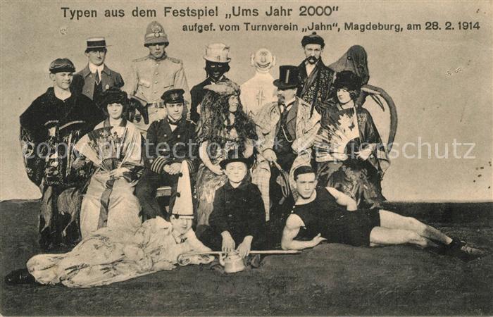 Magdeburg Typen aus dem Festspiel Ums Jahr 2000 aufgefuehrt vom Turnverein Jahn