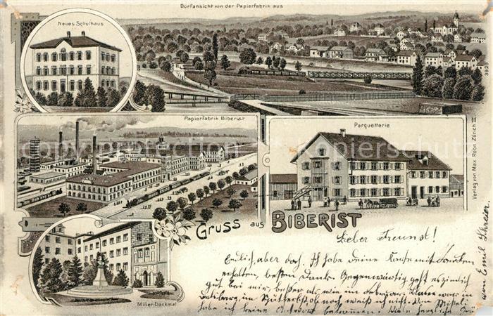 Biberist Panorama Neues Schulhaus Papierffabrik Bieberist Parquetterie