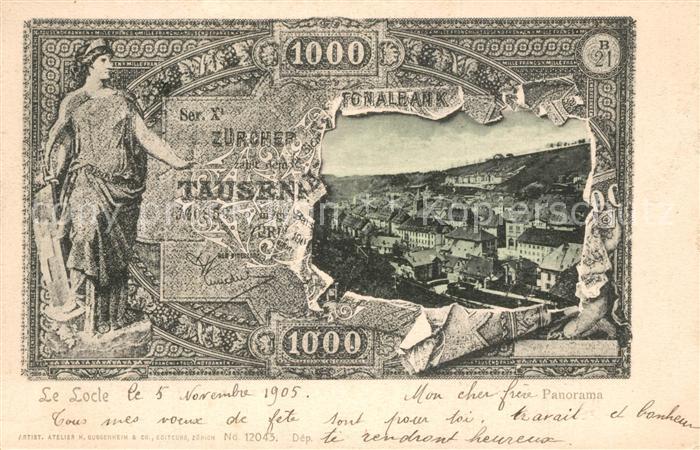 Le Locle Geldschein Panorama