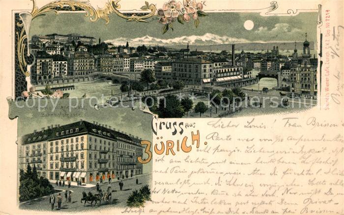 Zuerich ZH Panorama Steindle Wiener Cafe Bahnhofstrasse