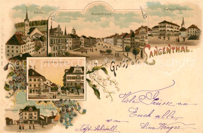 Langenthal BE Kirche Marktstrasse Viehmarktplatz Amtshausgasse Spitalgasse Baere