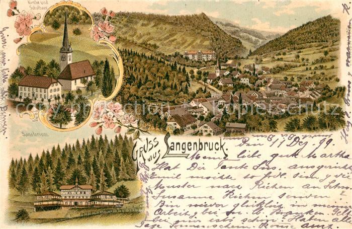 Langenbruck BL Sanatorium Kirche Schulhaus Panorama