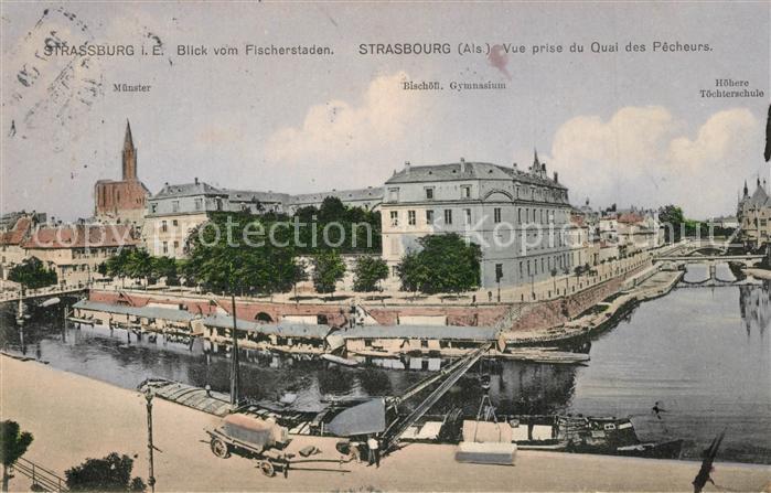 Strassburg Elsass Blick vom Fischerstaden
