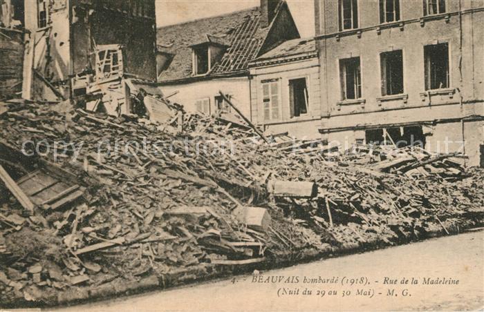 Beauvais 60 Rue de la Madeleine apres bombarde 1918