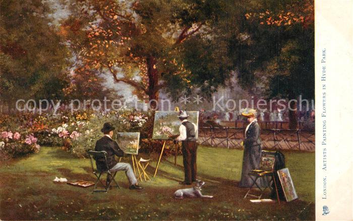 London Artists Painting Flowers in Hyde Park