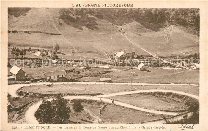 Le Mont-Dore Puy de Dome Les Lacets de la Route de Bresse vus du Chemin de la Gr