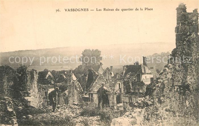 Vassogne Les Ruines du quartier de la Place
