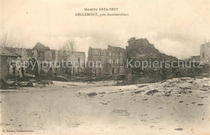 Anglemont apres bombardement Guerre 1914-17