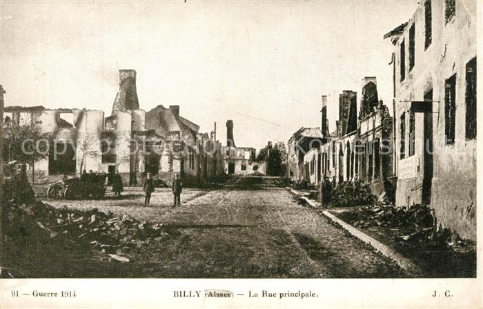 Billy-Berclau La Rue principale Guerre 1914