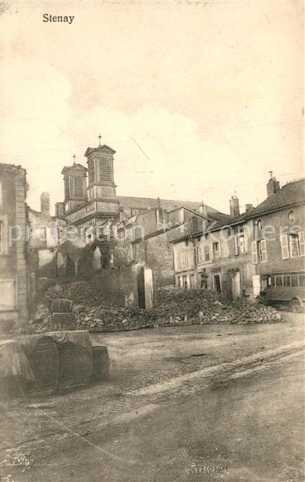 Stenay apres le bombardement