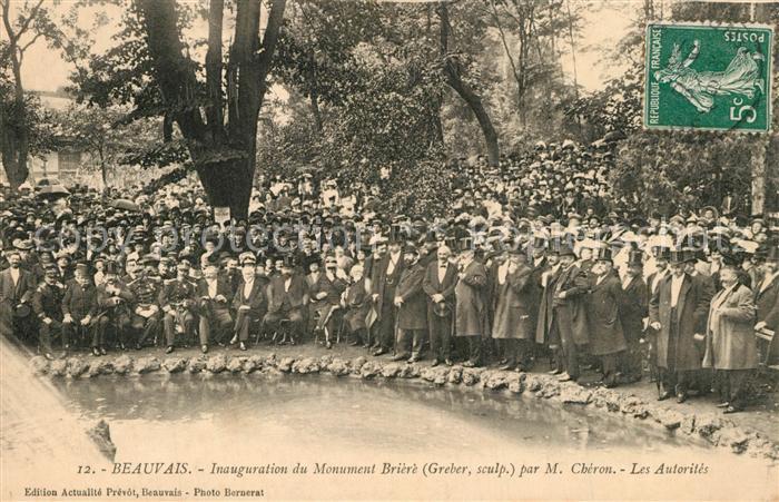 Beauvais 60 Inauguration du Monument Briere par M Cheron Les Autorites