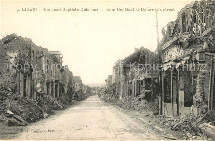 Lievin Rue Jean Baptiste Defernez Ruines Grande Guerre Truemmer 1. Weltkrieg