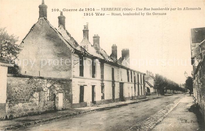 Verberie Rue bombardée par les Allemands Ruines Grande Guerre Truemmer 1. Weltkr